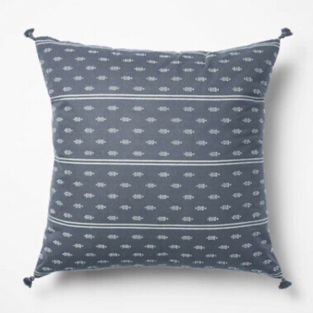 Studio McGee Blue Dobby Throw Pillow